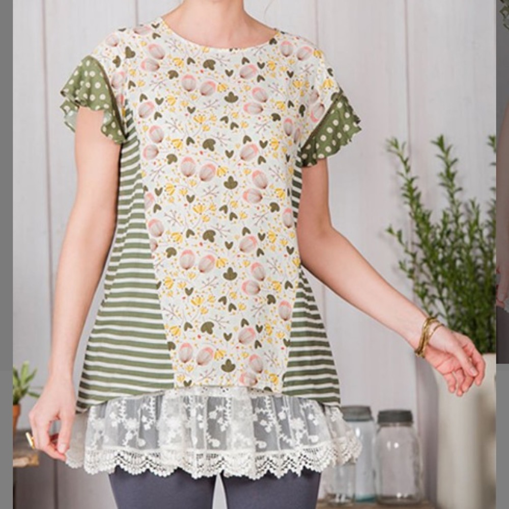 Matilda Jane Green and Beige Woman’s top - Picture 2 of 9